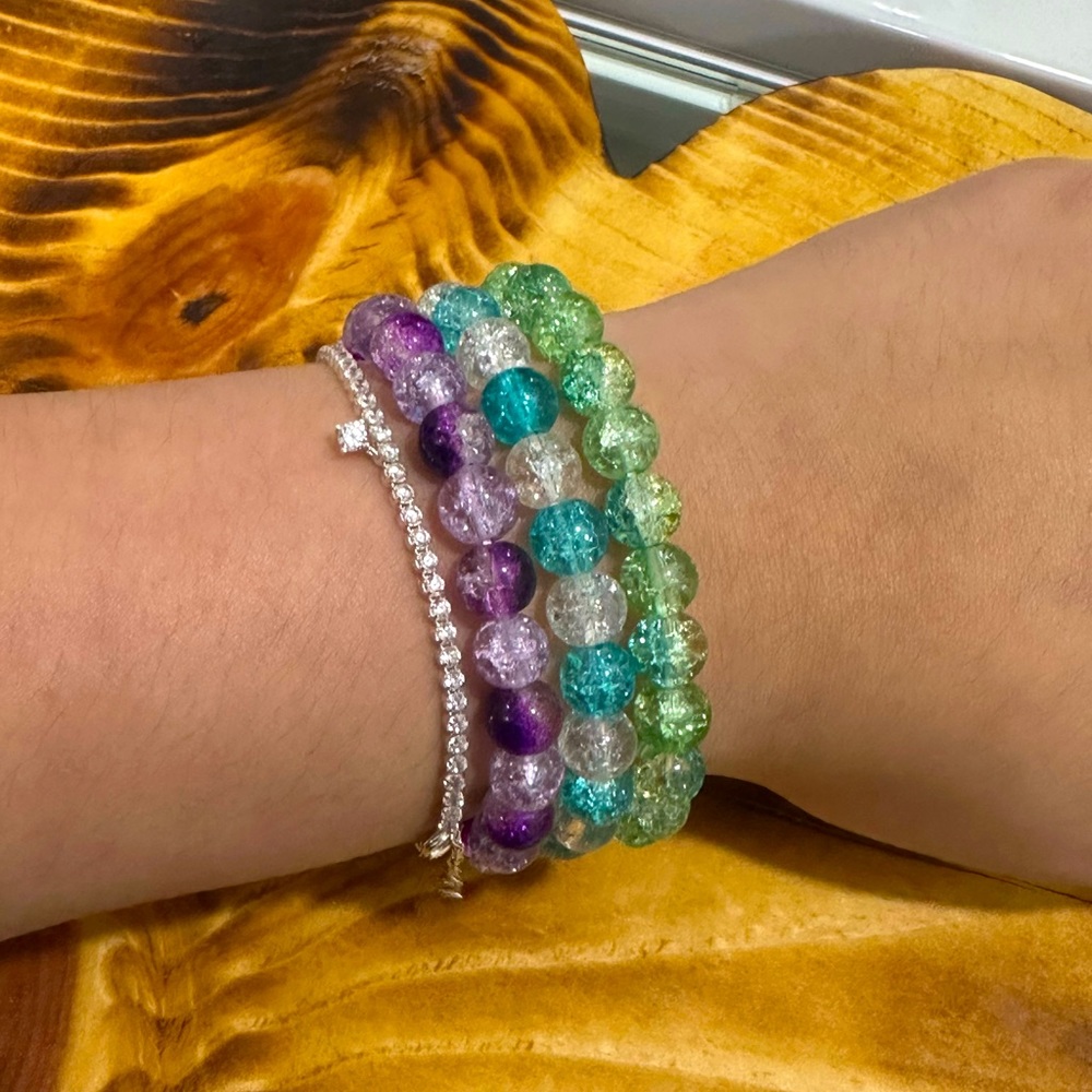 Handmade bead bracelets price around 8-10$ depends on how many colors you want.